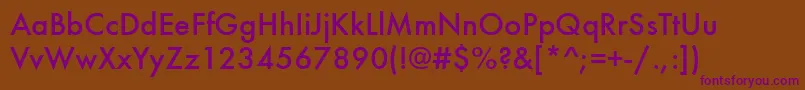 FuturamediumcttNormal Font – Purple Fonts on Brown Background