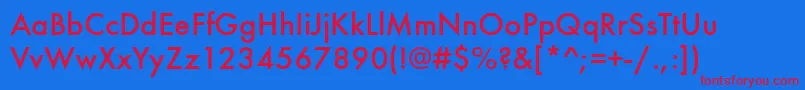 FuturamediumcttNormal Font – Red Fonts on Blue Background