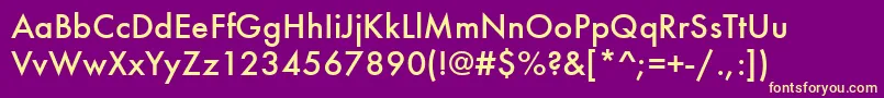 FuturamediumcttNormal Font – Yellow Fonts on Purple Background