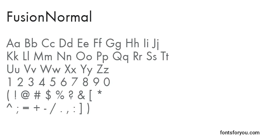 FusionNormalフォント–アルファベット、数字、特殊文字