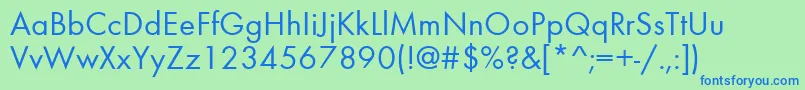 FusionNormal Font – Blue Fonts on Green Background