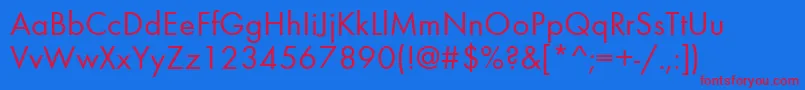 FusionNormal Font – Red Fonts on Blue Background