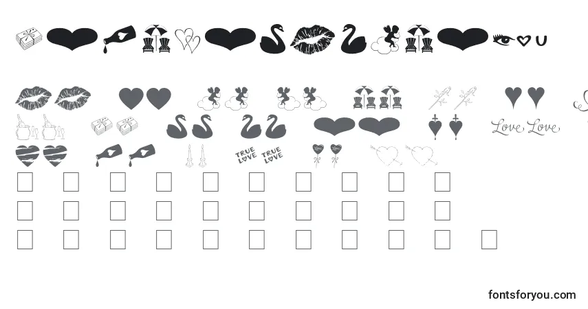 LoveRomanceOtフォント–アルファベット、数字、特殊文字