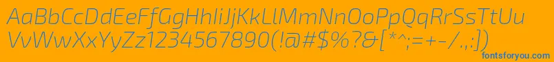 Exo2Extralightitalic Font – Blue Fonts on Orange Background