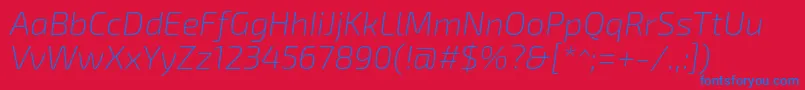 Exo2Extralightitalic Font – Blue Fonts on Red Background