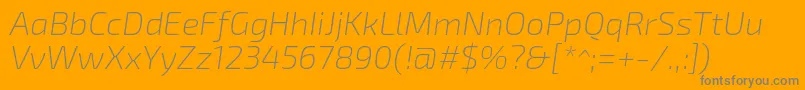 Exo2Extralightitalic Font – Gray Fonts on Orange Background