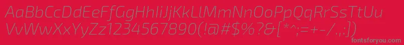 Exo2Extralightitalic Font – Gray Fonts on Red Background