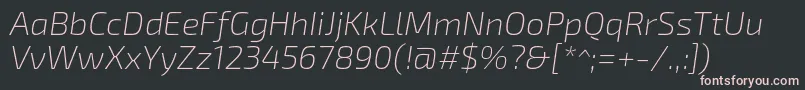 Exo2Extralightitalic Font – Pink Fonts on Black Background