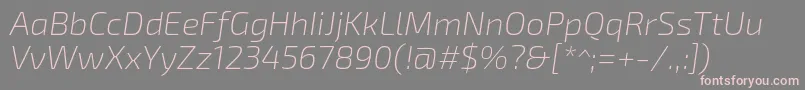 Exo2Extralightitalic Font – Pink Fonts on Gray Background