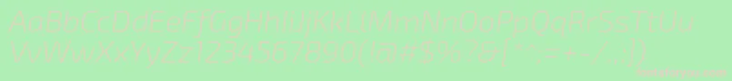 Exo2Extralightitalic Font – Pink Fonts on Green Background
