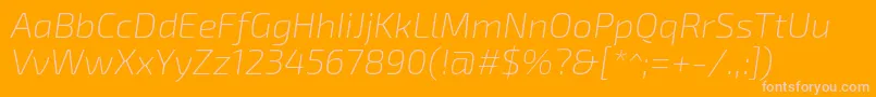 Exo2Extralightitalic Font – Pink Fonts on Orange Background