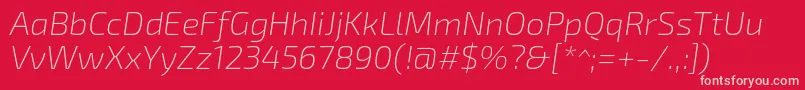 Exo2Extralightitalic Font – Pink Fonts on Red Background