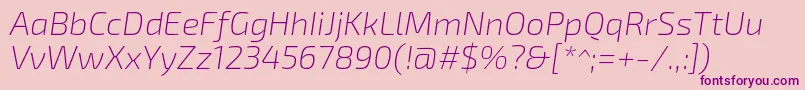 Exo2Extralightitalic Font – Purple Fonts on Pink Background