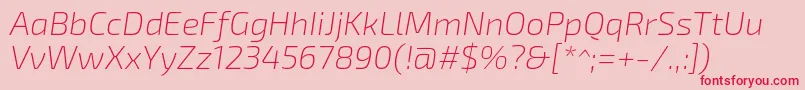 Exo2Extralightitalic Font – Red Fonts on Pink Background
