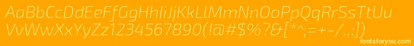 Exo2Extralightitalic Font – Yellow Fonts on Orange Background