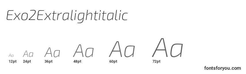 Exo2Extralightitalic Font Sizes