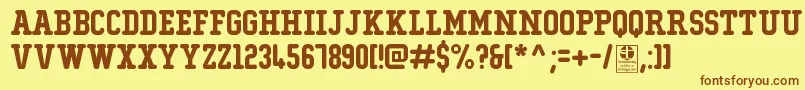 TypoCollegeRoundedDemo Font – Brown Fonts on Yellow Background