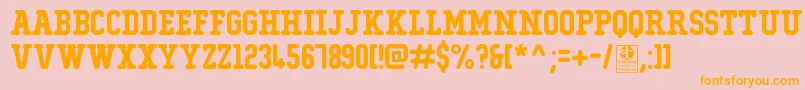 TypoCollegeRoundedDemo Font – Orange Fonts on Pink Background