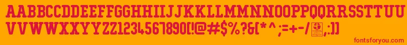 Police TypoCollegeRoundedDemo – polices rouges sur fond orange
