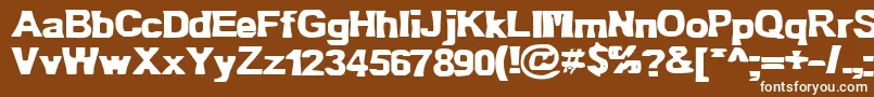 BnOldFashion-fontti – valkoiset fontit ruskealla taustalla