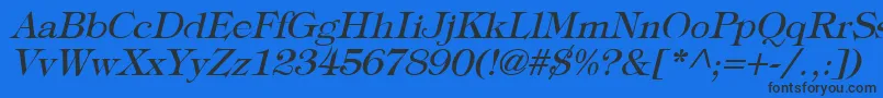 Fonte TypographyTimesItalic – fontes pretas em um fundo azul