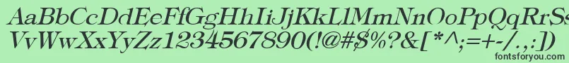 TypographyTimesItalic Font – Black Fonts on Green Background