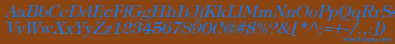 TypographyTimesItalic Font – Blue Fonts on Brown Background