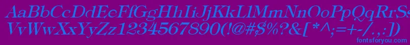 TypographyTimesItalic Font – Blue Fonts on Purple Background