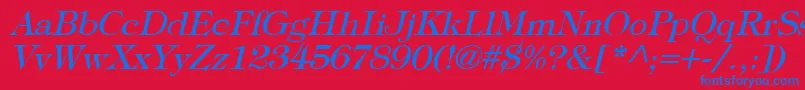 TypographyTimesItalic Font – Blue Fonts on Red Background