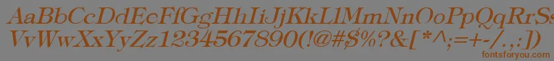 Fonte TypographyTimesItalic – fontes marrons em um fundo cinza