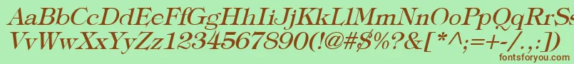 fuente TypographyTimesItalic – Fuentes Marrones Sobre Fondo Verde