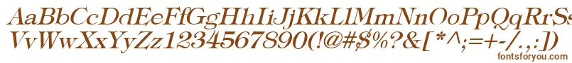 TypographyTimesItalic-fontti – ruskeat fontit valkoisella taustalla