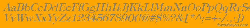 TypographyTimesItalic-Schriftart – Graue Schriften auf orangefarbenem Hintergrund