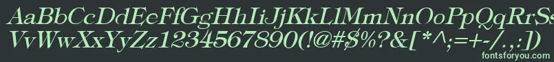 TypographyTimesItalic Font – Green Fonts on Black Background