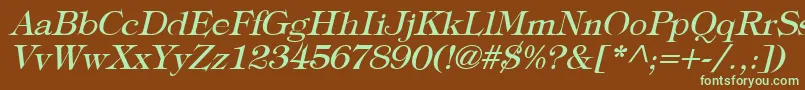 TypographyTimesItalic Font – Green Fonts on Brown Background