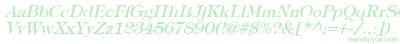 TypographyTimesItalic Font – Green Fonts on White Background