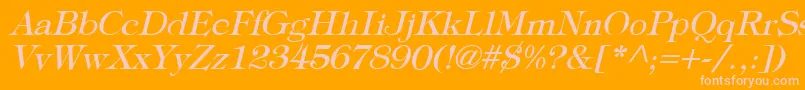 TypographyTimesItalic Font – Pink Fonts on Orange Background