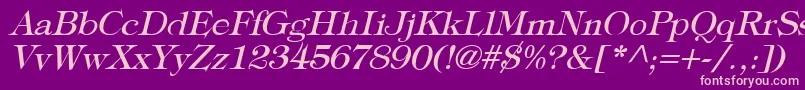 TypographyTimesItalic Font – Pink Fonts on Purple Background