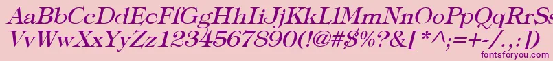 fuente TypographyTimesItalic – Fuentes Moradas Sobre Fondo Rosa