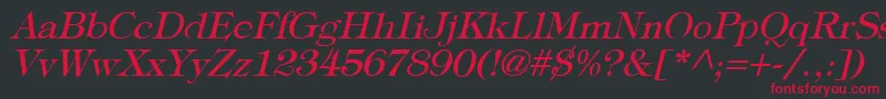 TypographyTimesItalic Font – Red Fonts on Black Background