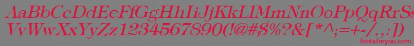 TypographyTimesItalic Font – Red Fonts on Gray Background