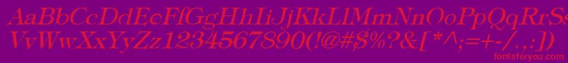 TypographyTimesItalic Font – Red Fonts on Purple Background