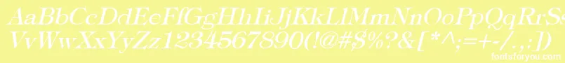 Czcionka TypographyTimesItalic – białe czcionki na żółtym tle