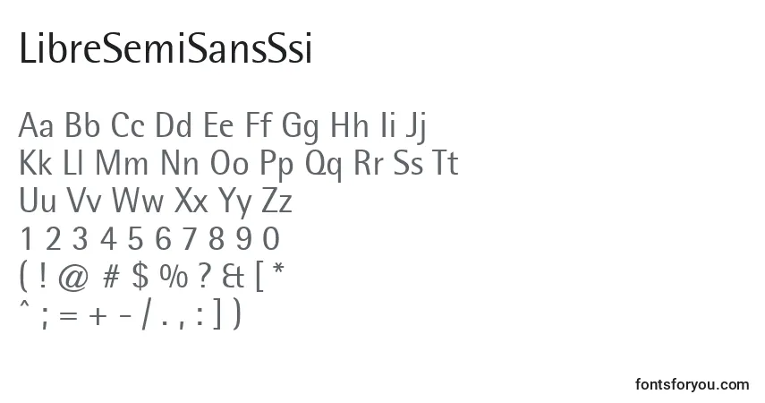 A fonte LibreSemiSansSsi – alfabeto, números, caracteres especiais