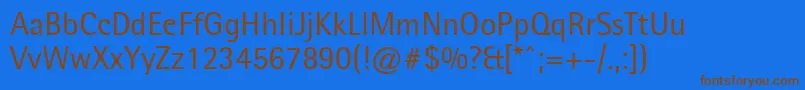 LibreSemiSansSsi Font – Brown Fonts on Blue Background