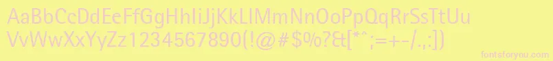 LibreSemiSansSsi-fontti – vaaleanpunaiset fontit keltaisella taustalla