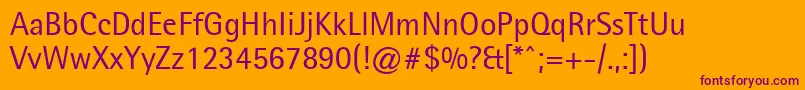 Шрифт LibreSemiSansSsi – фиолетовые шрифты на оранжевом фоне