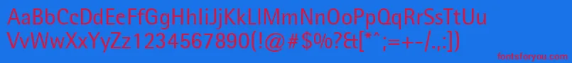フォントLibreSemiSansSsi – 赤い文字の青い背景