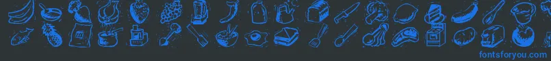 Więcej informacji o czcionce CounterscrapsRegular Czcionka CounterscrapsRegular – niebieskie czcionki na czarnym tle