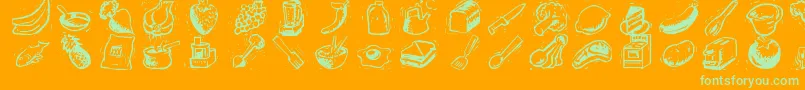 CounterscrapsRegular Font – Green Fonts on Orange Background